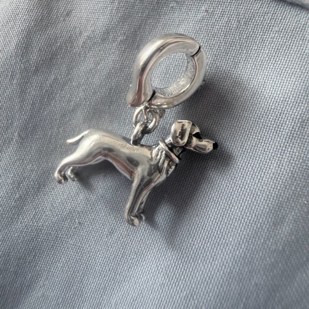 Silver Labrador Dog Dangle Charm - Picture 4 of 4